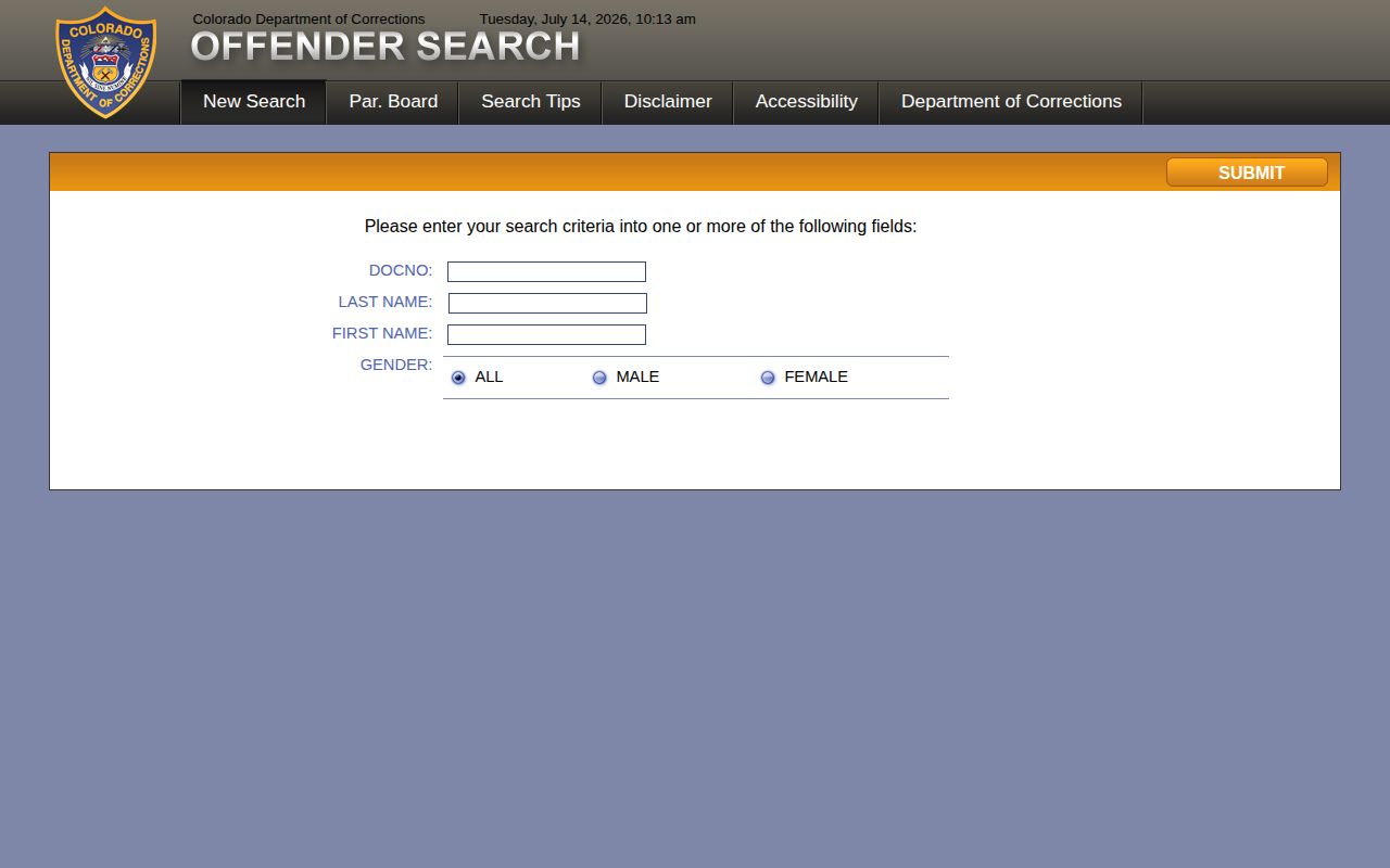 Colorado Department of Corrections offender search for Elbert County released inmates